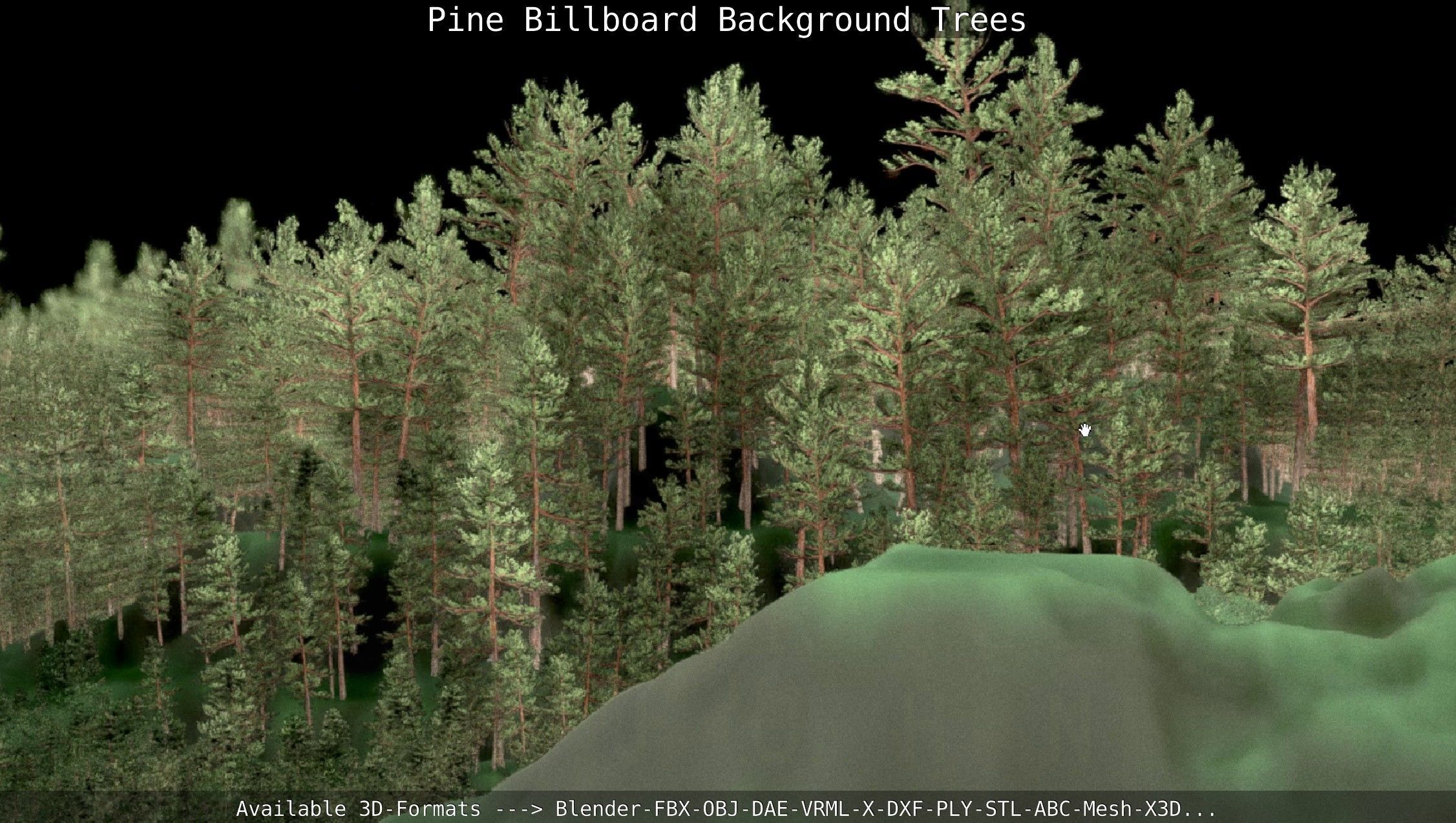 Pine Billboard Background Trees Low-poly 3D model_15