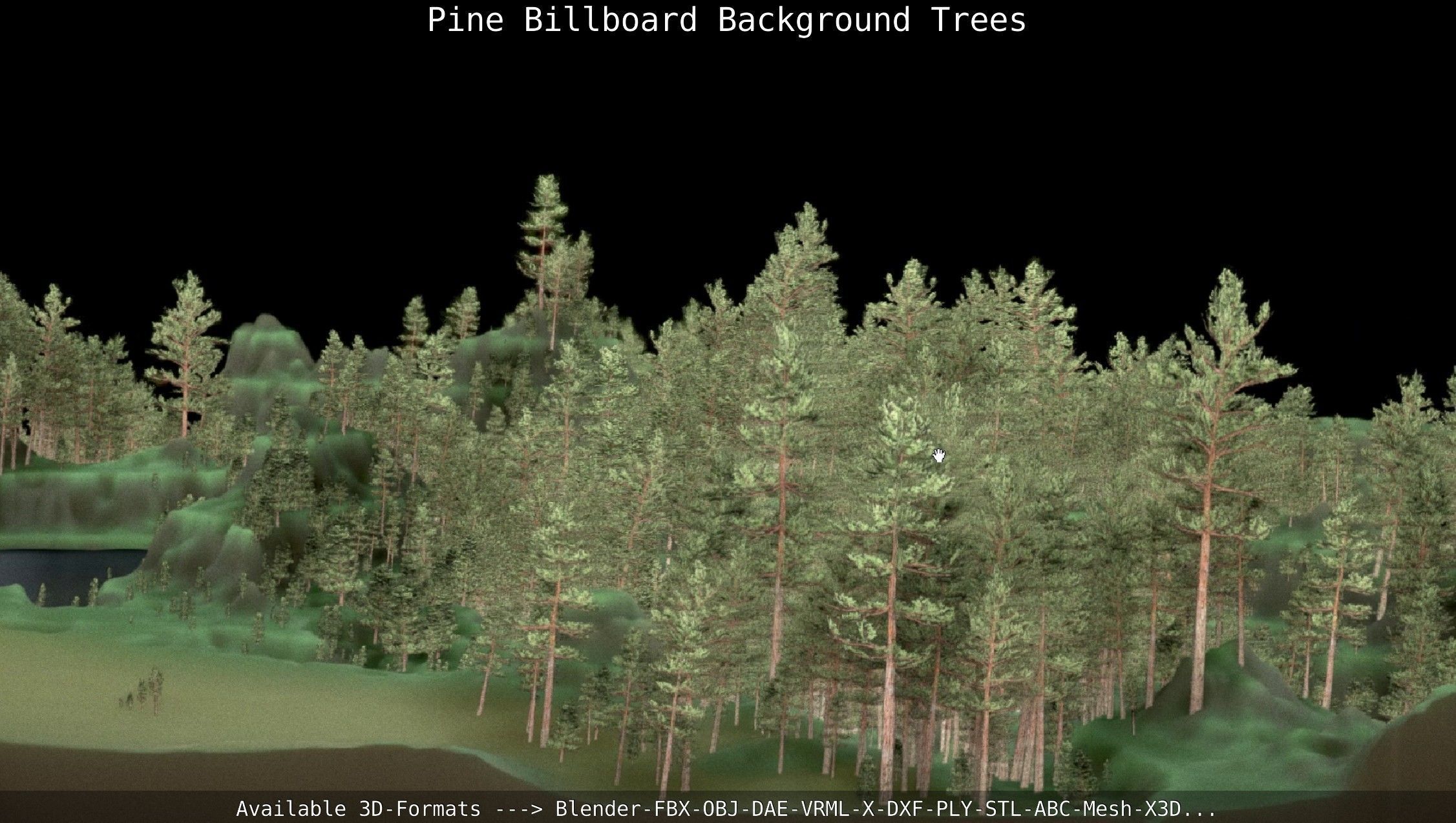 Pine Billboard Background Trees Low-poly 3D model_58