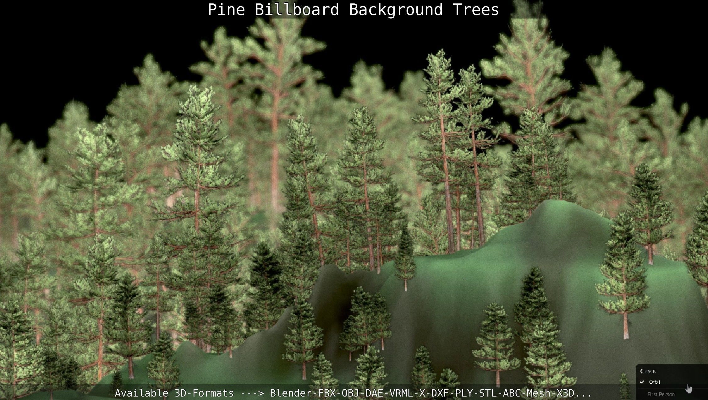 Pine Billboard Background Trees Low-poly 3D model_108