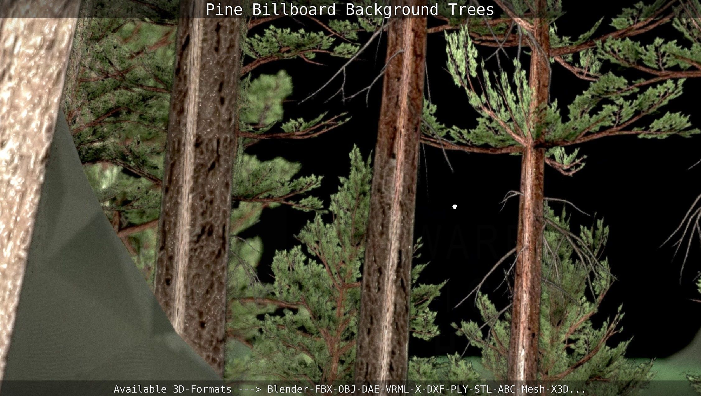 Pine Billboard Background Trees Low-poly 3D model_128