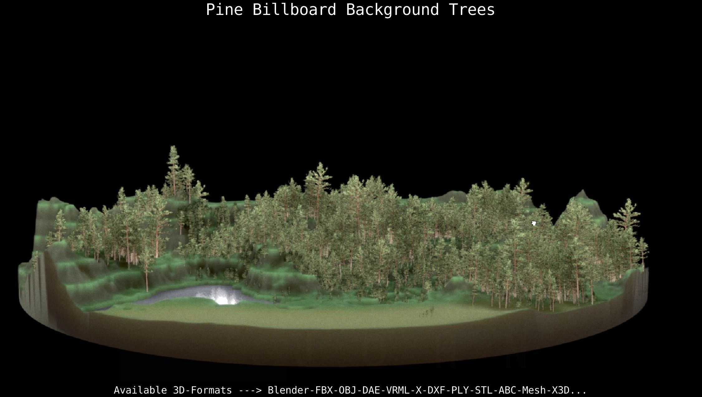 Pine Billboard Background Trees Low-poly 3D model_27