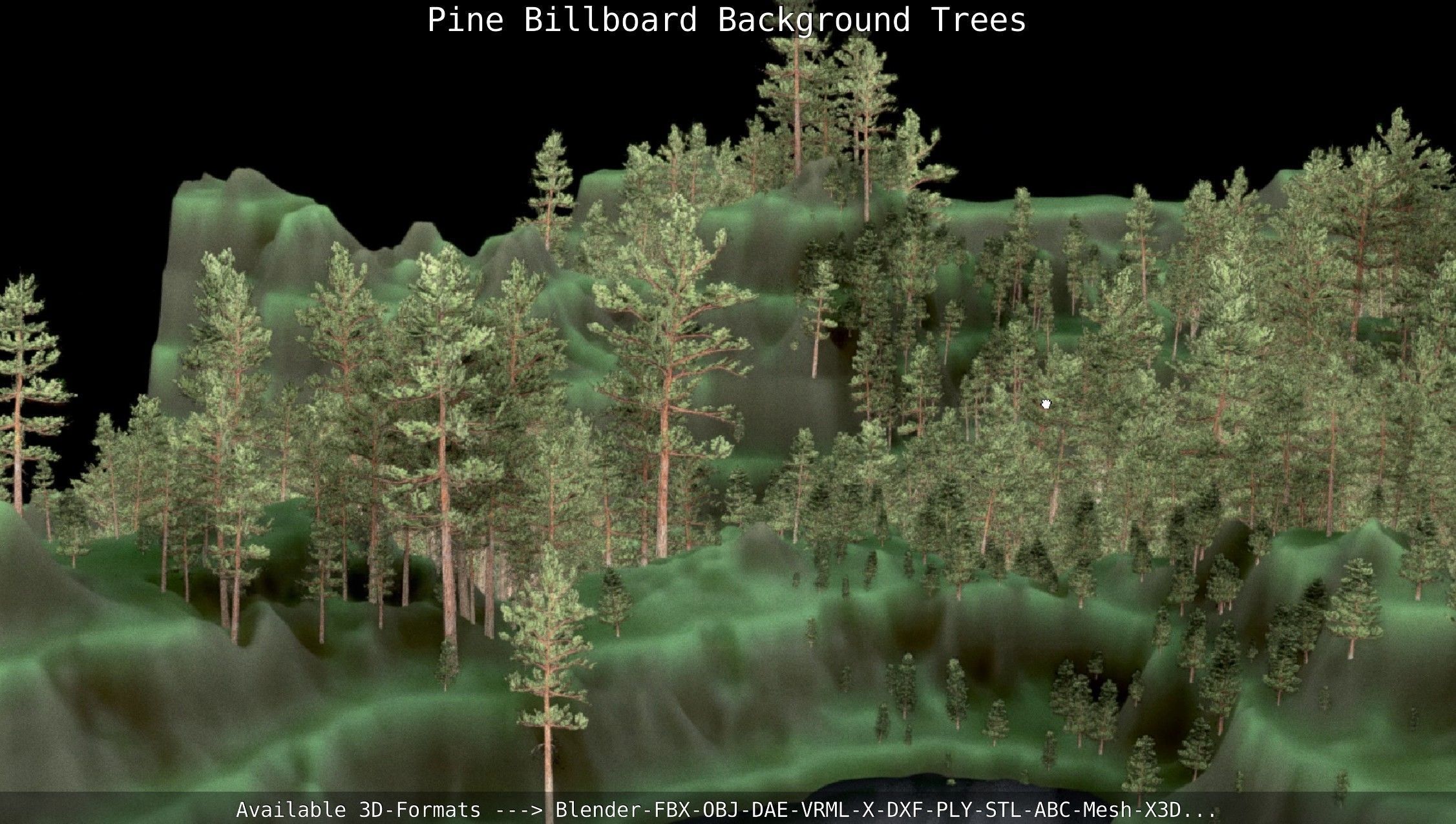 Pine Billboard Background Trees Low-poly 3D model_67