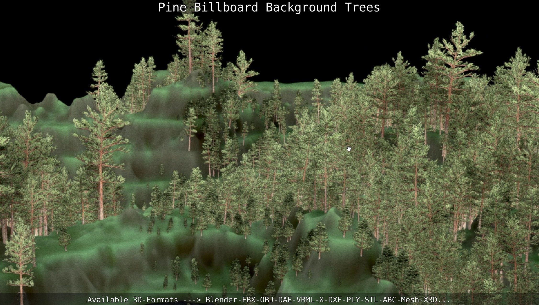 Pine Billboard Background Trees Low-poly 3D model_68