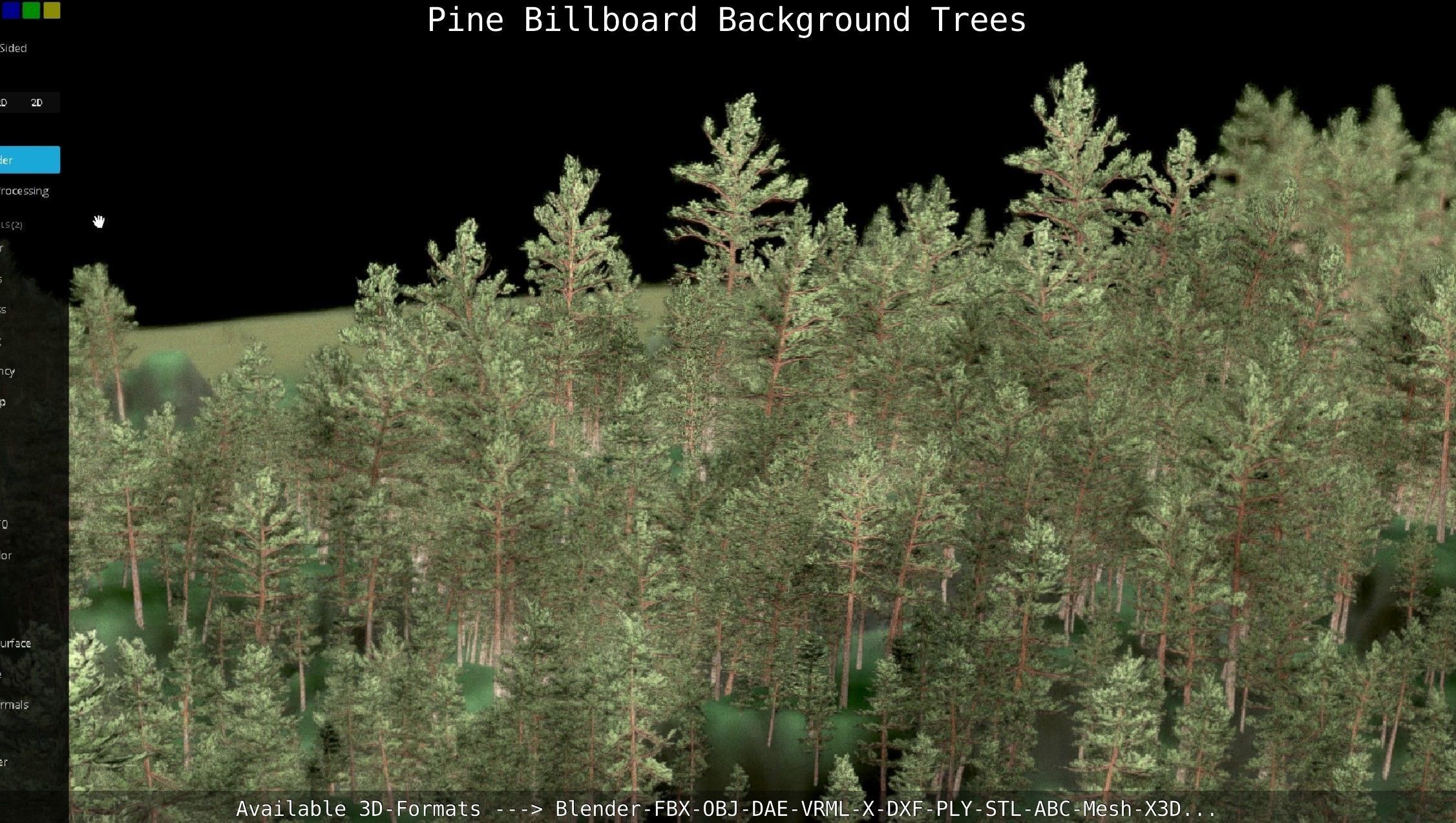Pine Billboard Background Trees Low-poly 3D model_46