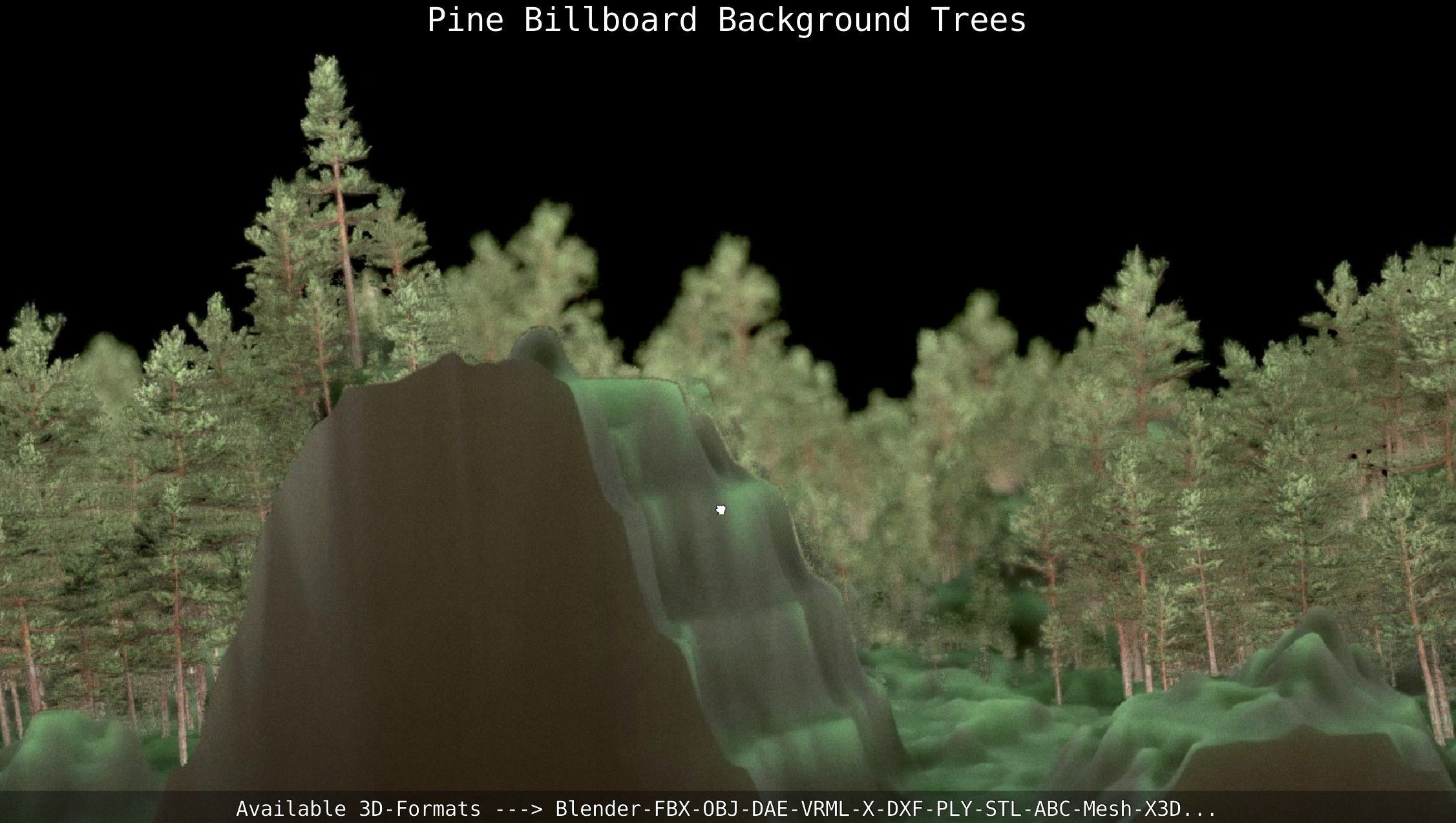 Pine Billboard Background Trees Low-poly 3D model_56