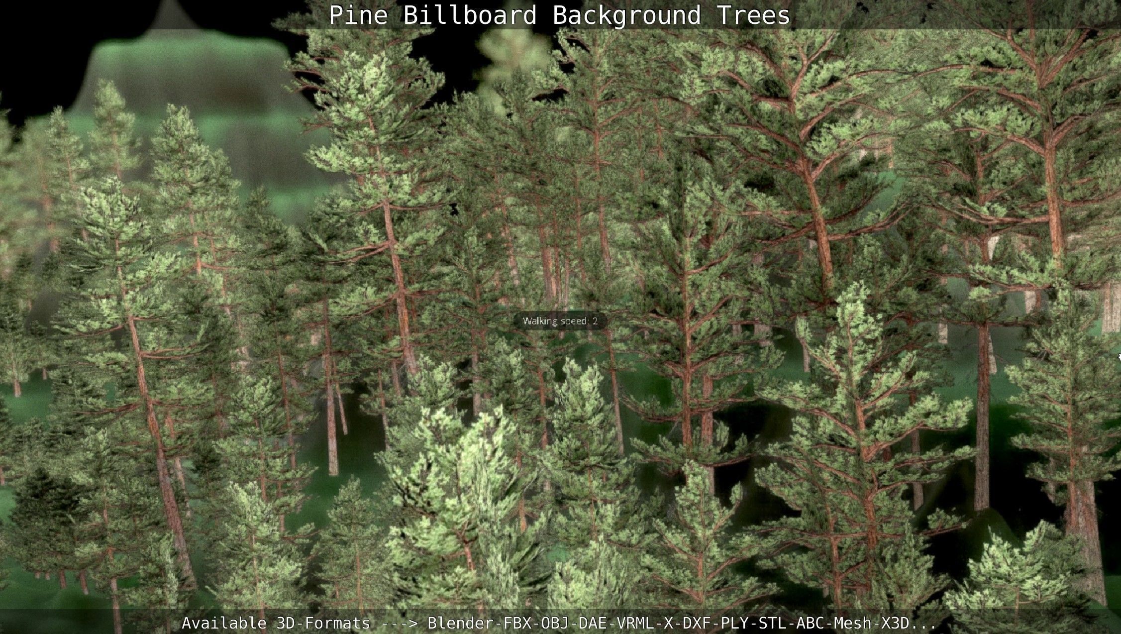 Pine Billboard Background Trees Low-poly 3D model_135