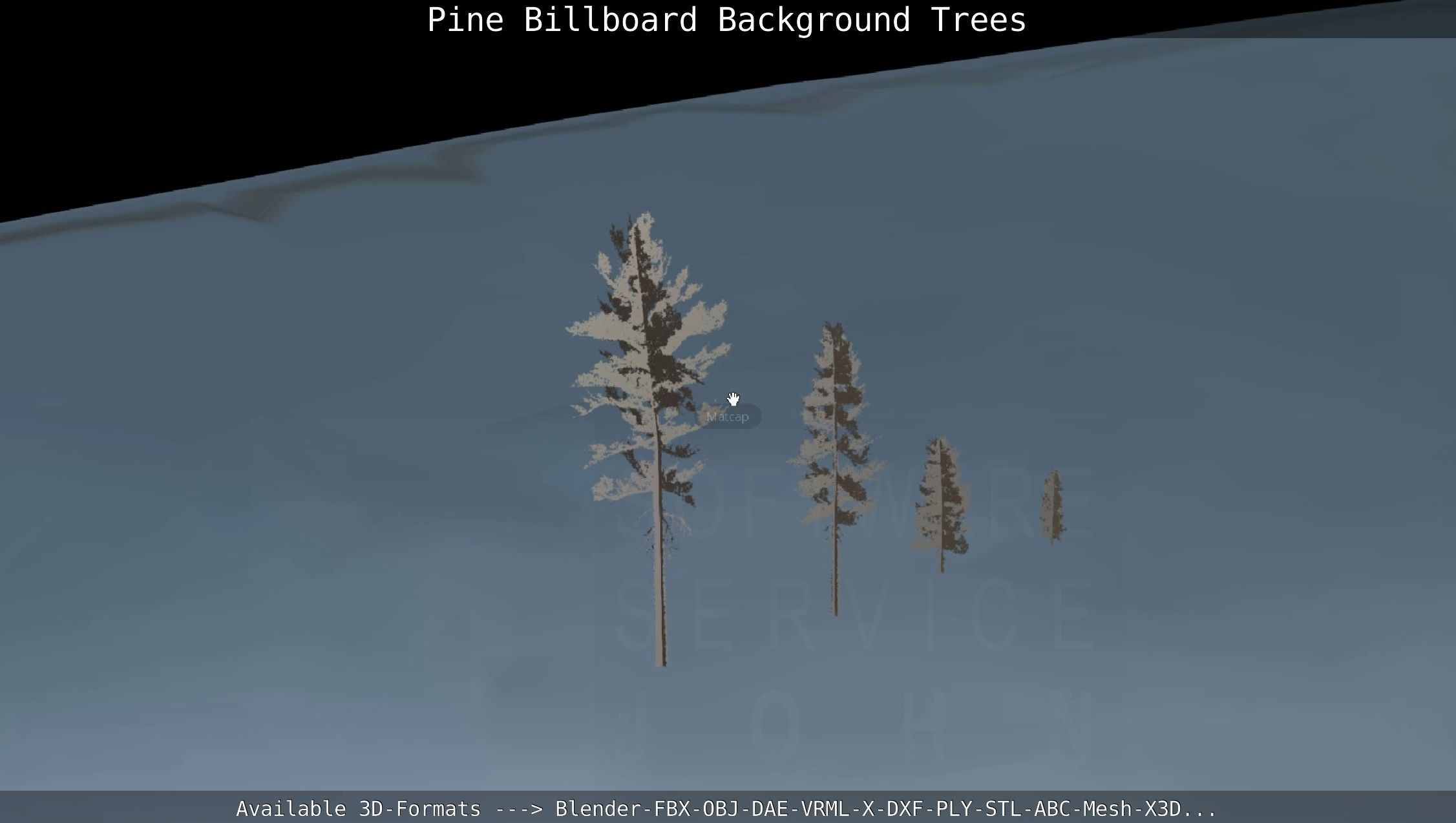 Pine Billboard Background Trees Low-poly 3D model_85