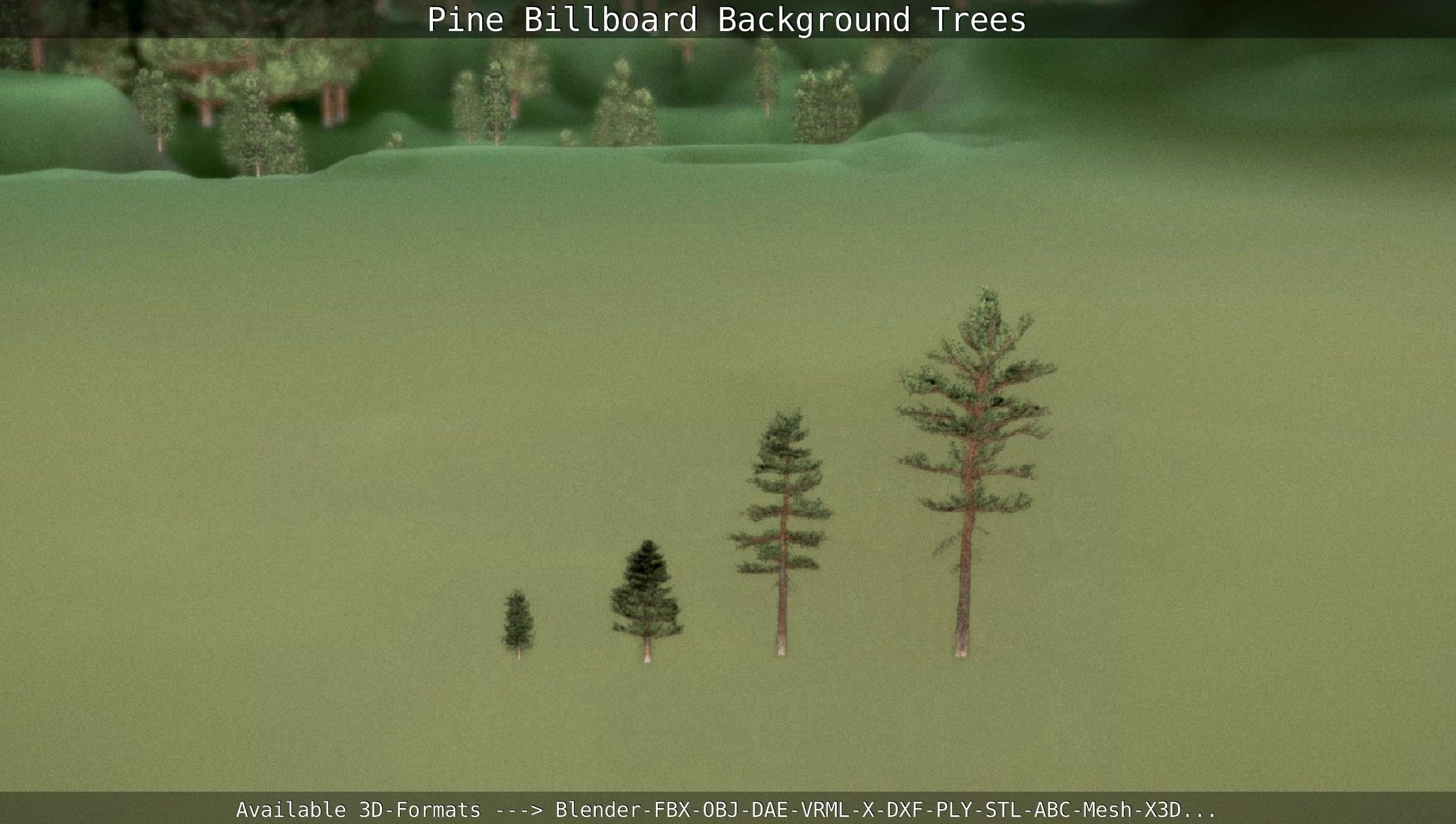 Pine Billboard Background Trees Low-poly 3D model_133
