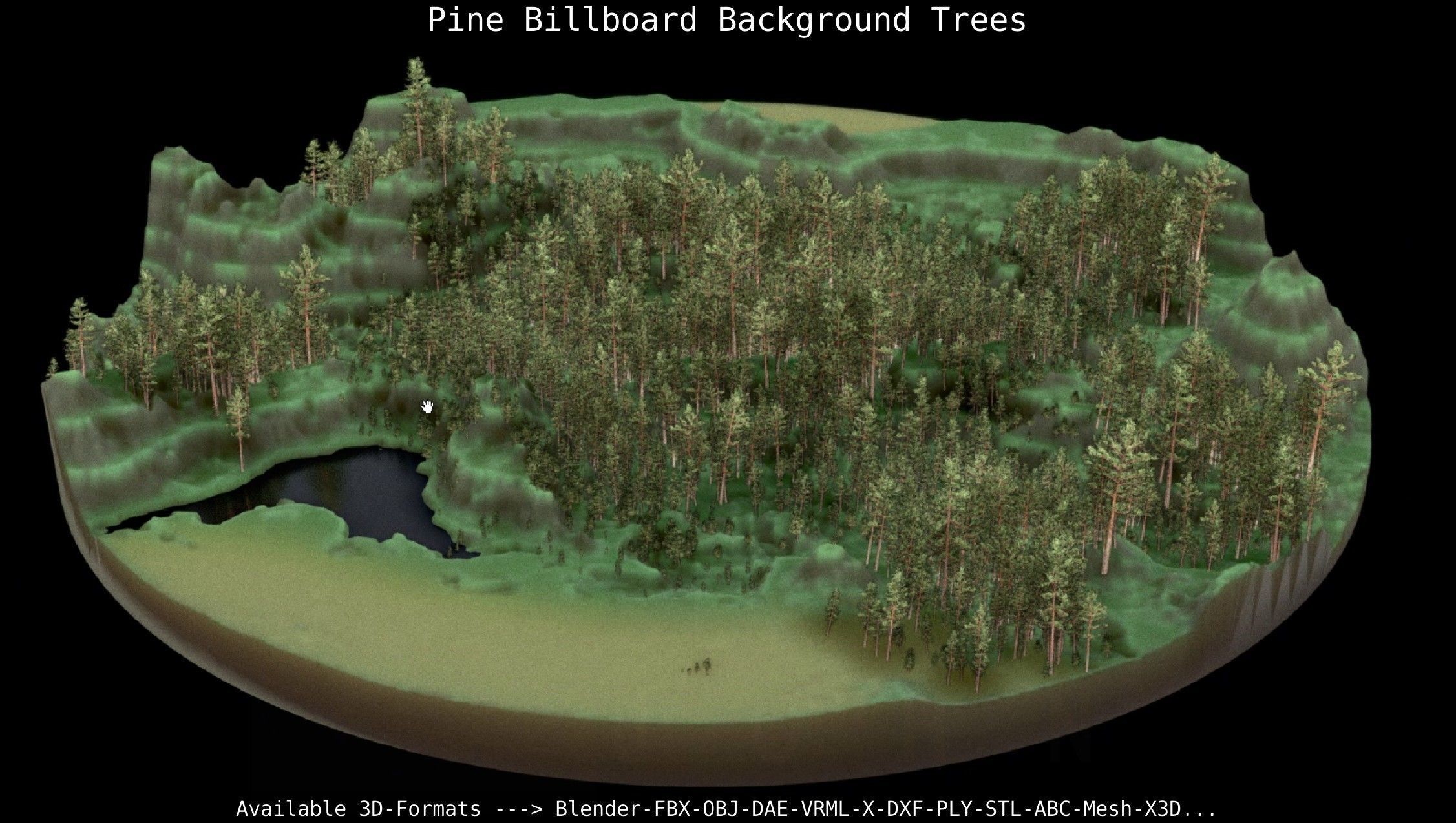 Pine Billboard Background Trees Low-poly 3D model_95