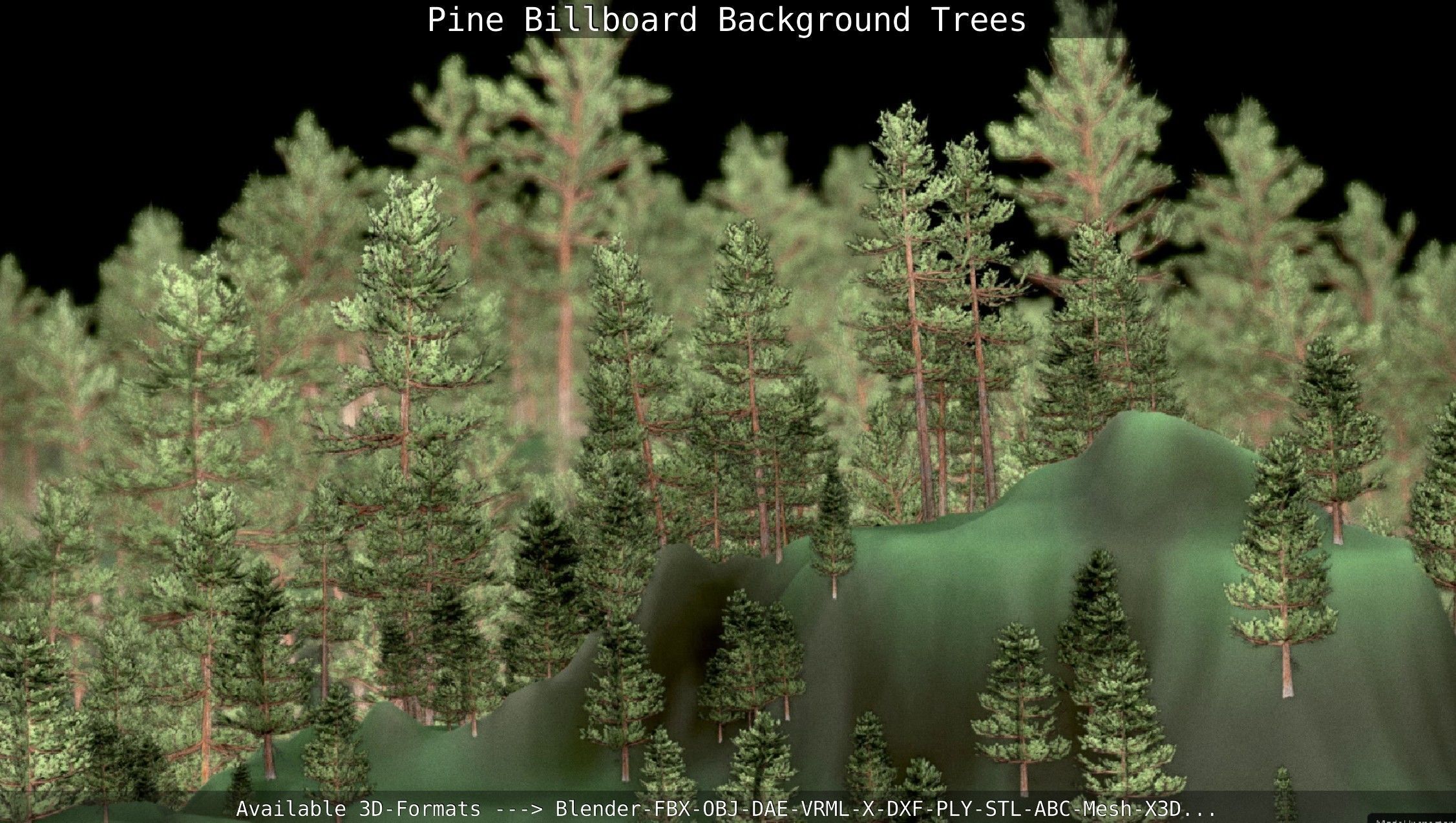 Pine Billboard Background Trees Low-poly 3D model_104