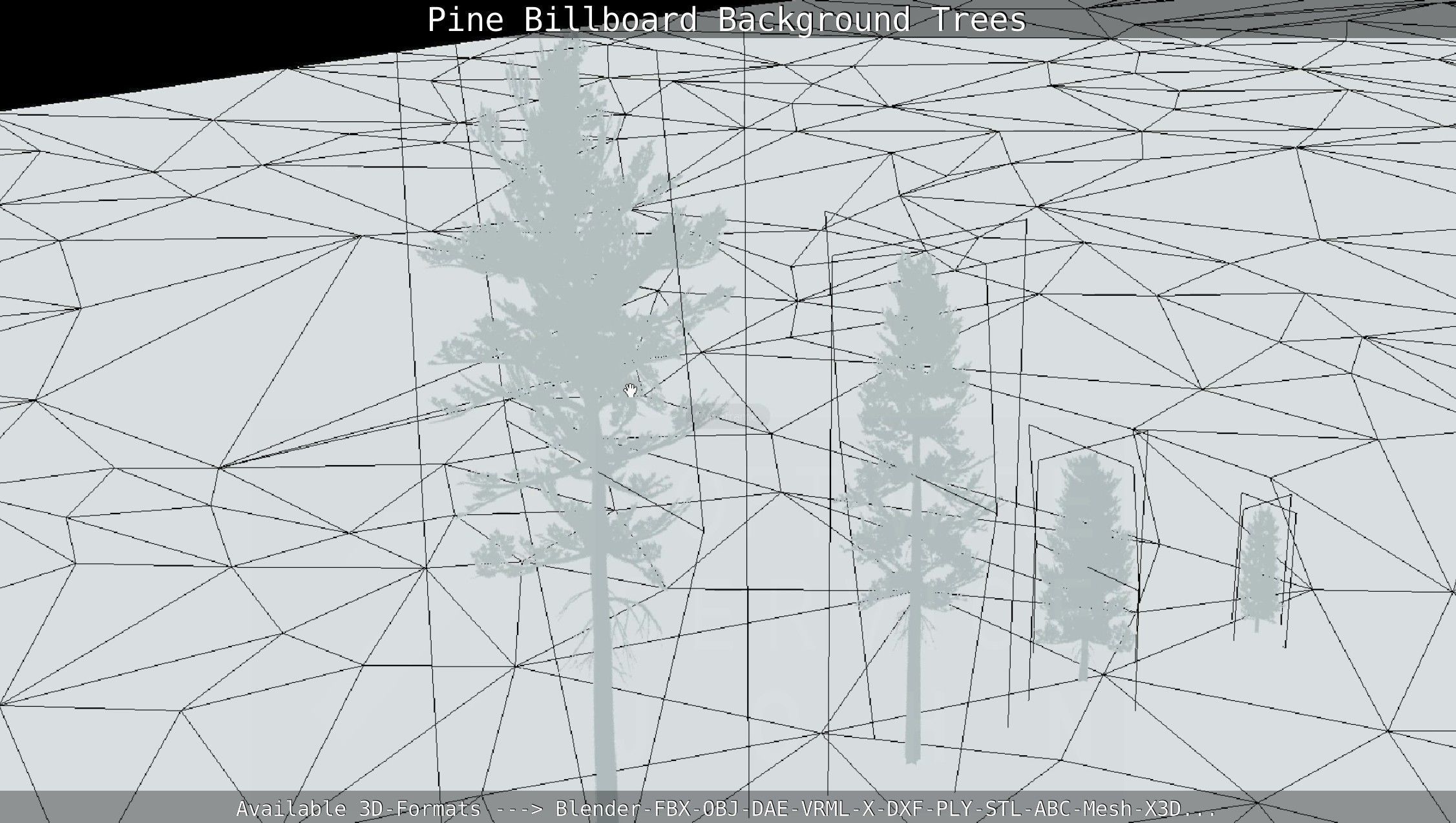 Pine Billboard Background Trees Low-poly 3D model_17