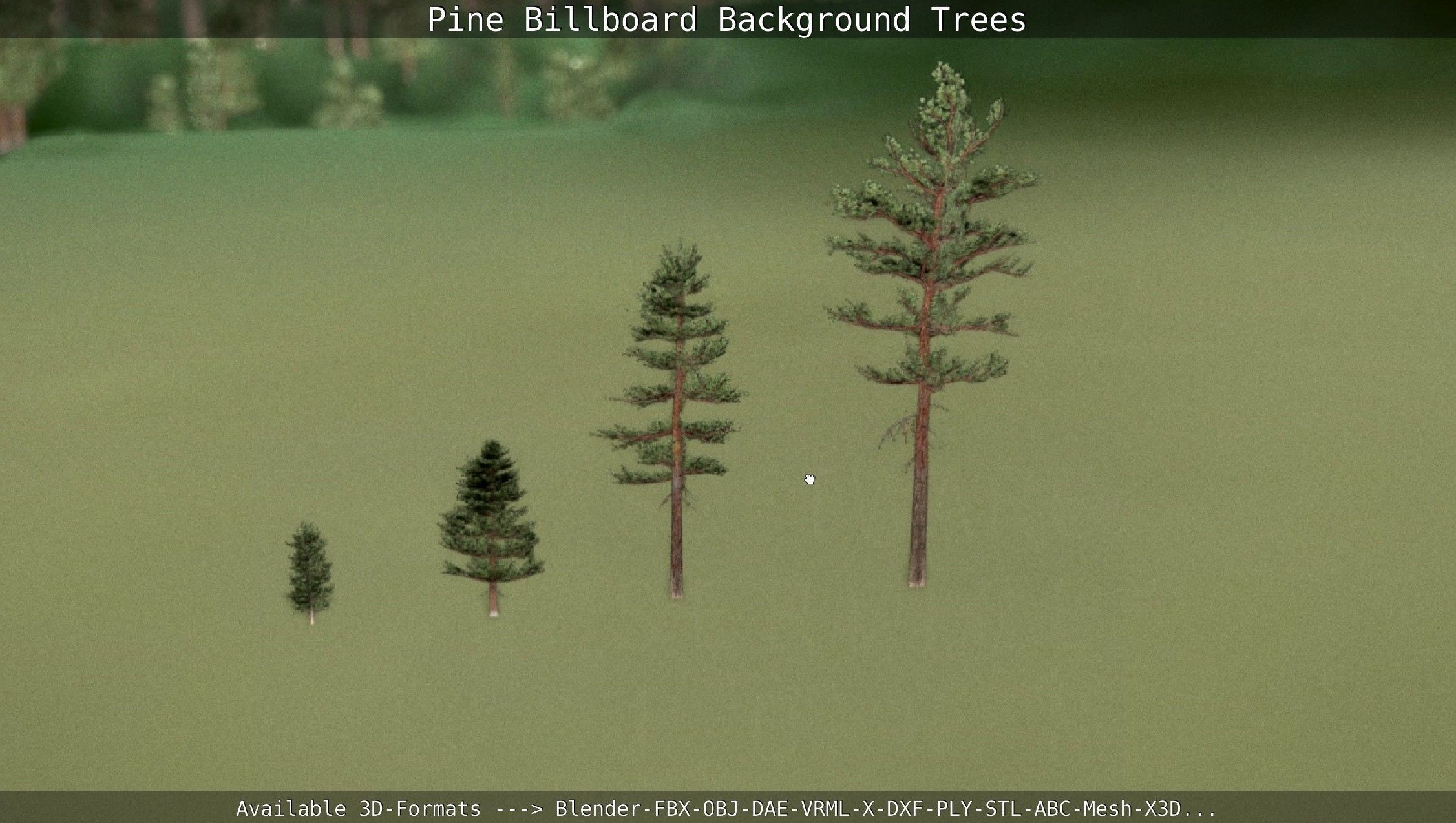 Pine Billboard Background Trees Low-poly 3D model_100