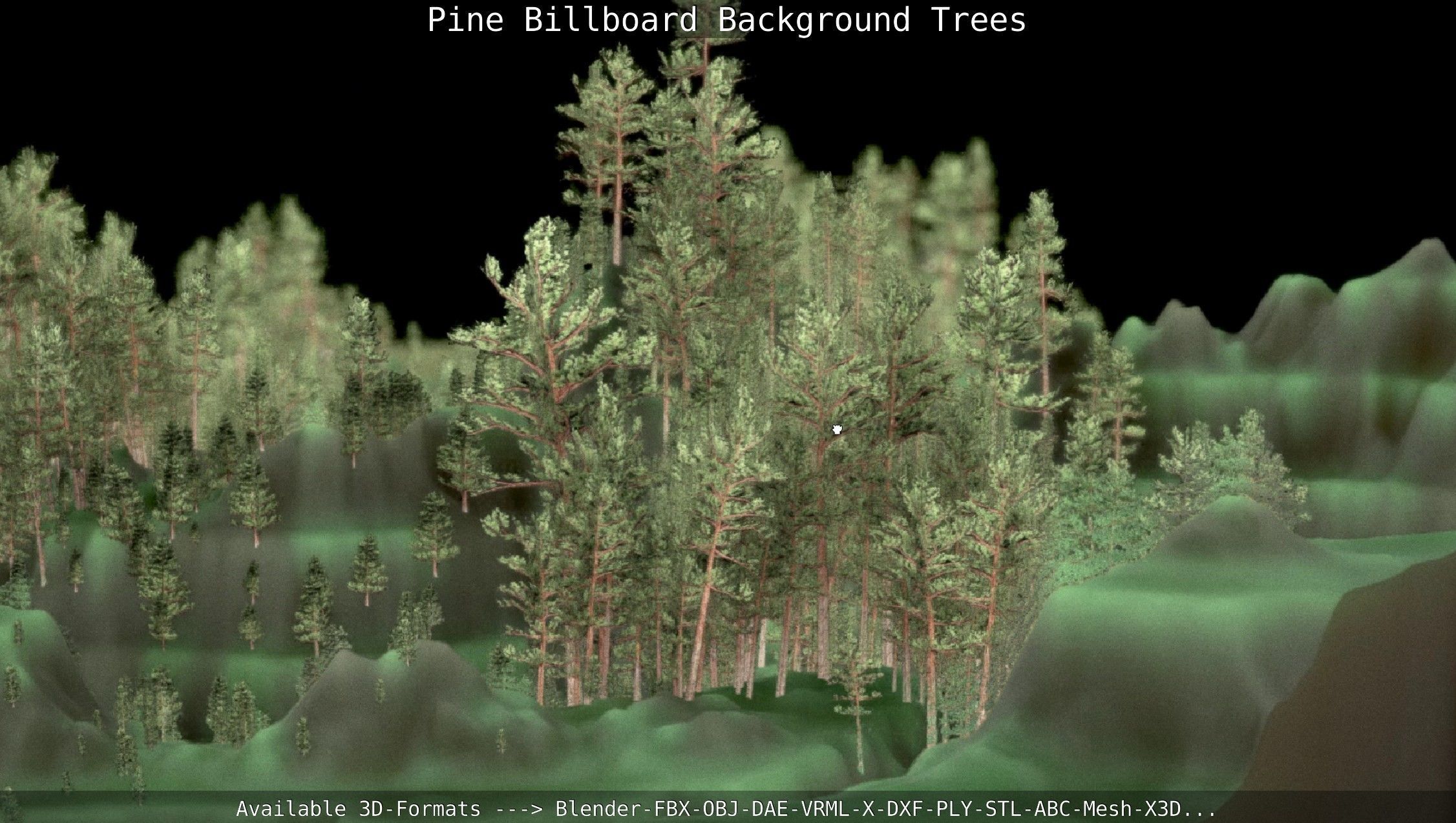Pine Billboard Background Trees Low-poly 3D model_65