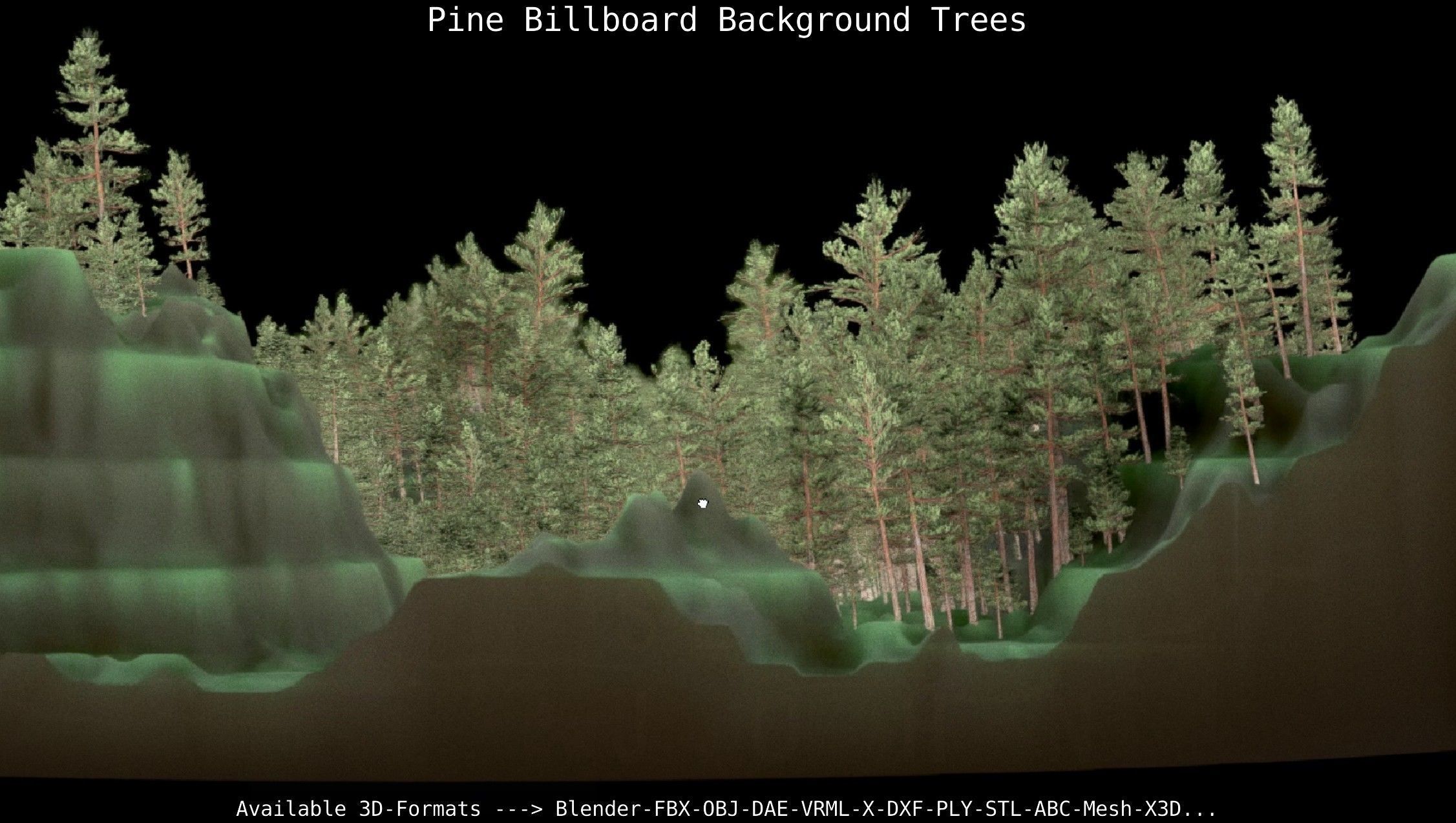 Pine Billboard Background Trees Low-poly 3D model_4