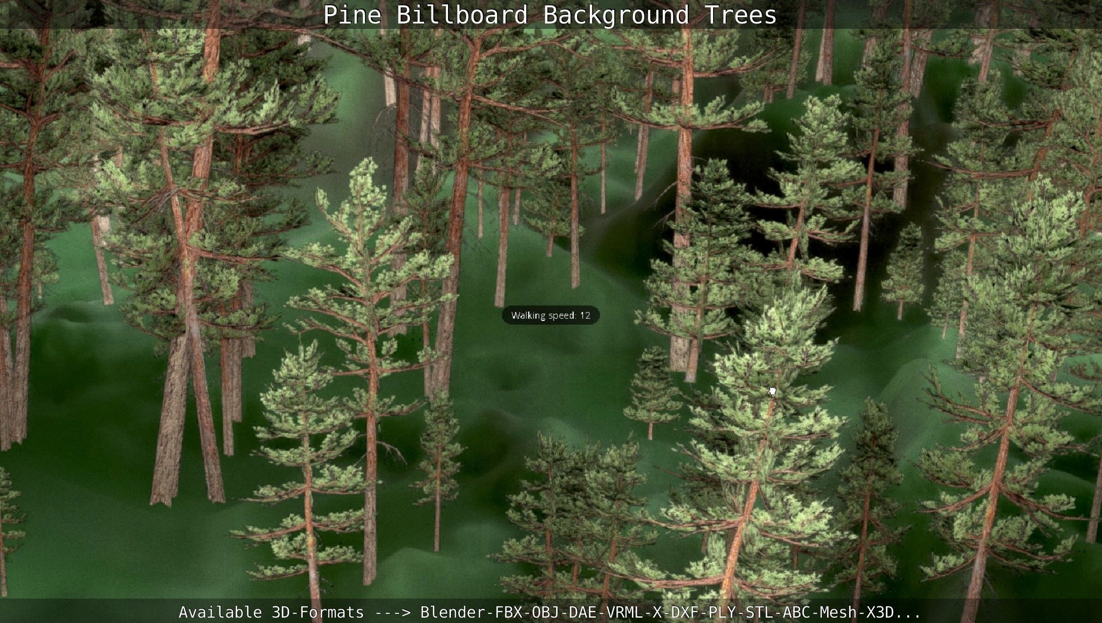 Pine Billboard Background Trees Low-poly 3D model_112