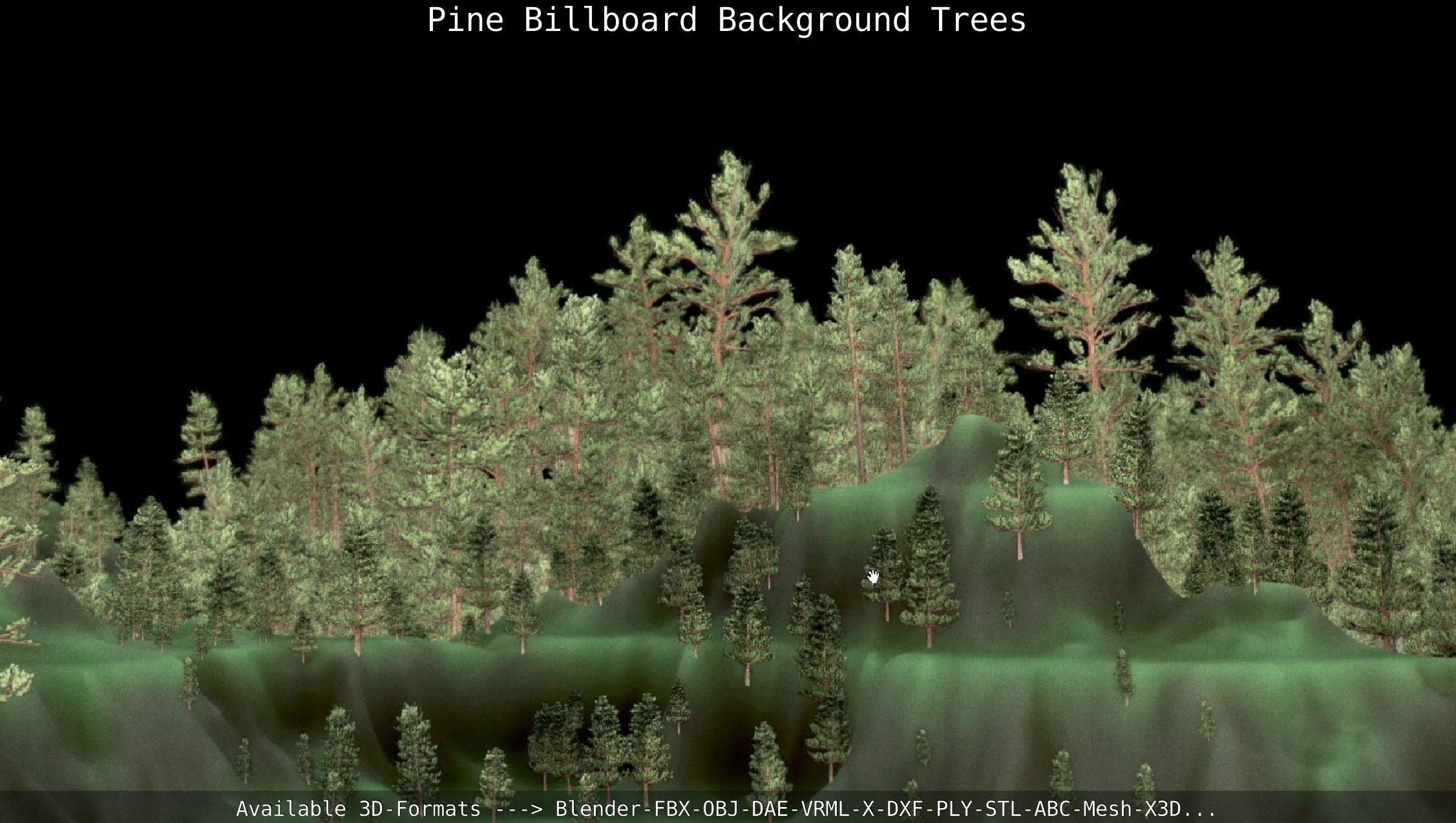 Pine Billboard Background Trees Low-poly 3D model_20