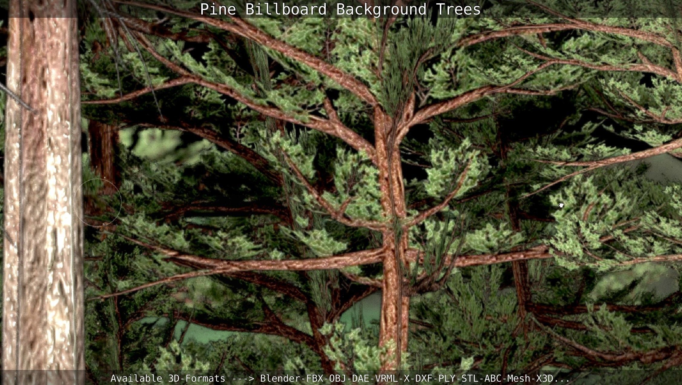 Pine Billboard Background Trees Low-poly 3D model_129