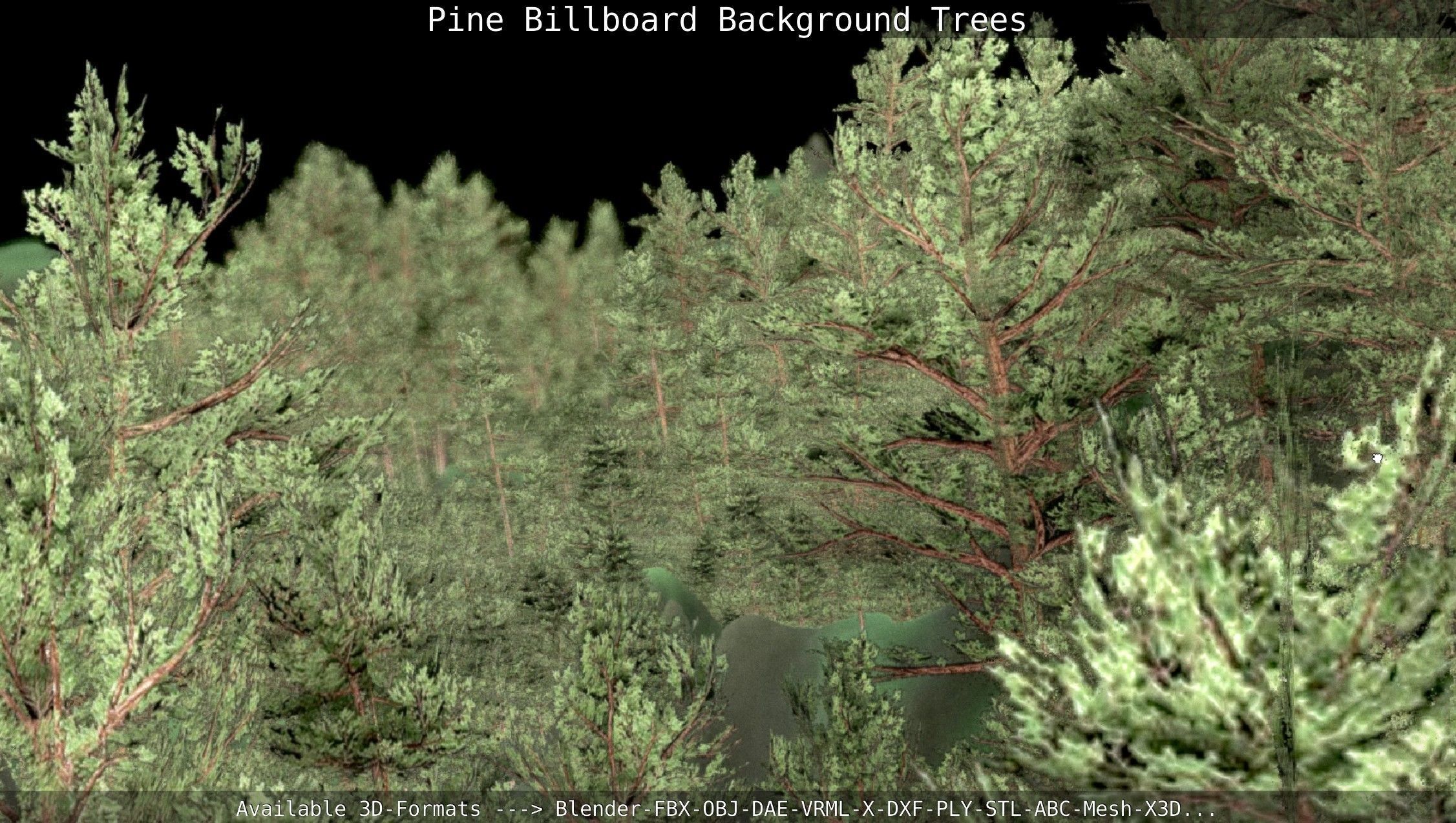 Pine Billboard Background Trees Low-poly 3D model_137