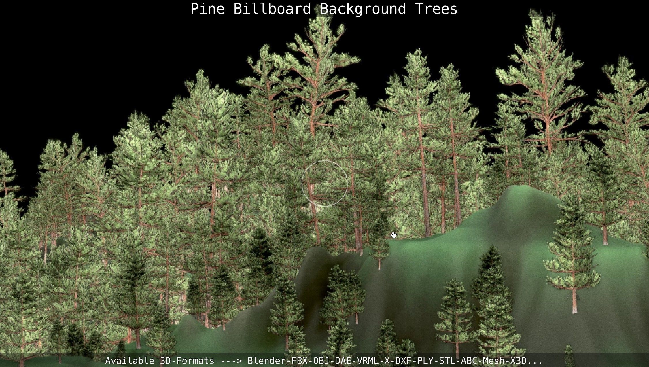 Pine Billboard Background Trees Low-poly 3D model_99