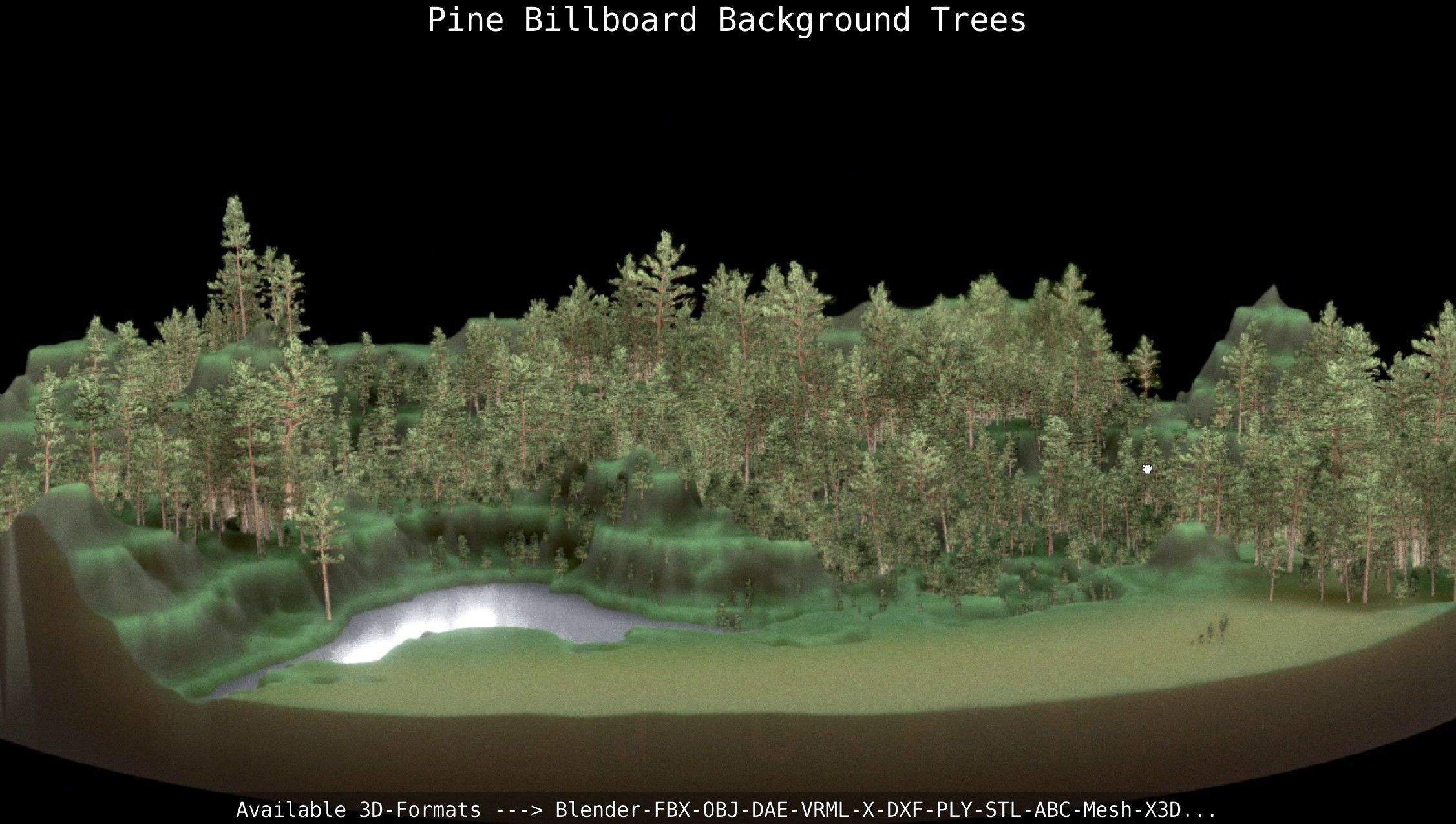 Pine Billboard Background Trees Low-poly 3D model_143
