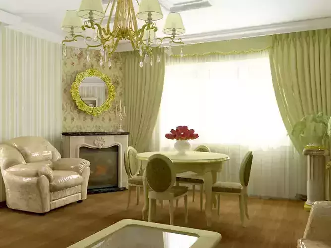 Model living in olive color