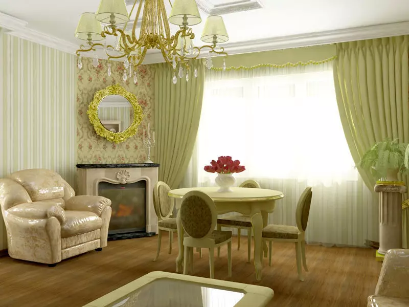 Model living in olive color 3D model_0