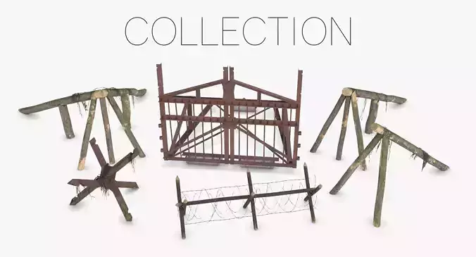D-Day Obstacles 3D Model Collection