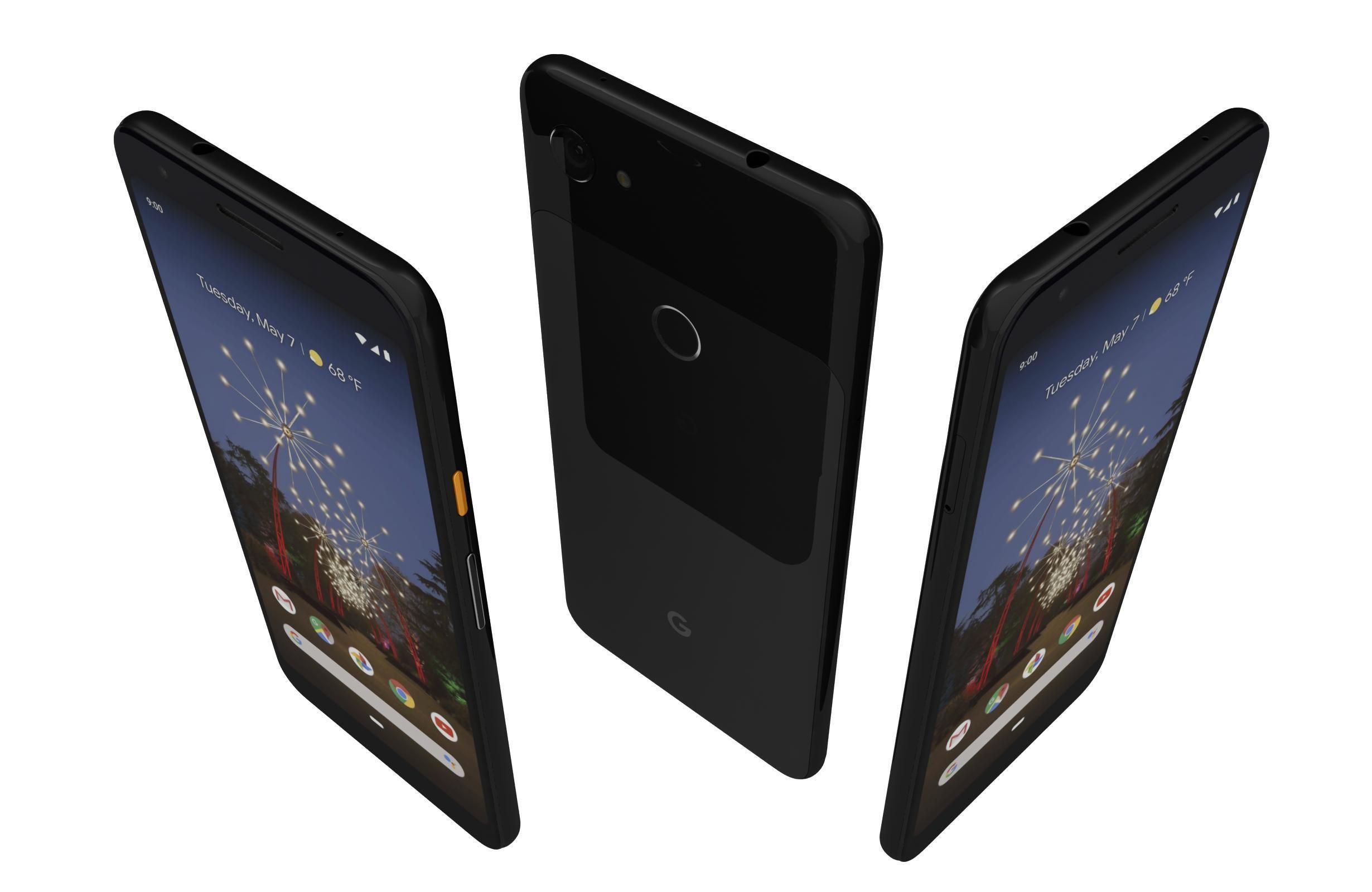 Google Pixel 3a Black 3D model_3