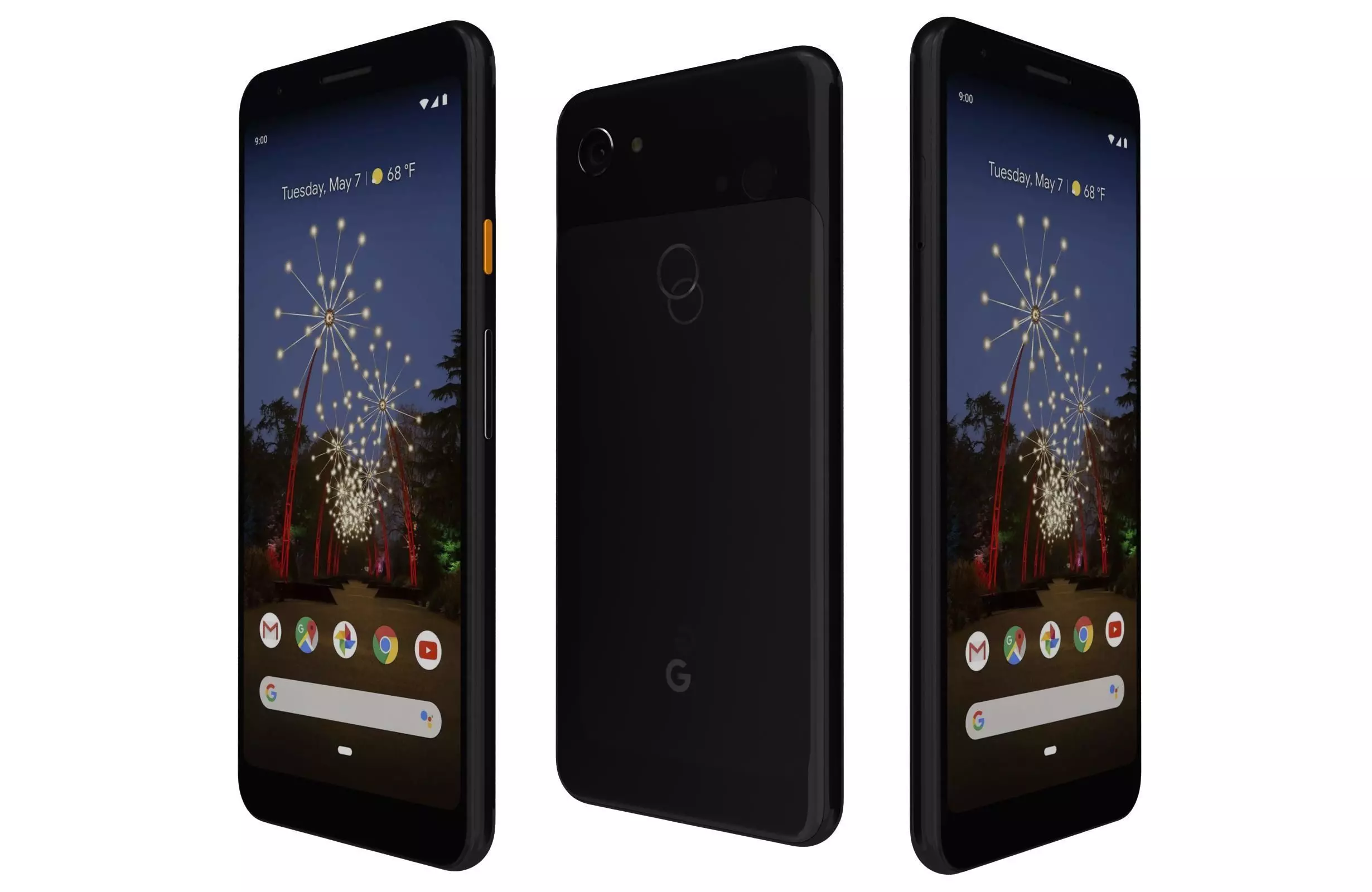 Google Pixel 3a Black 3D model_0