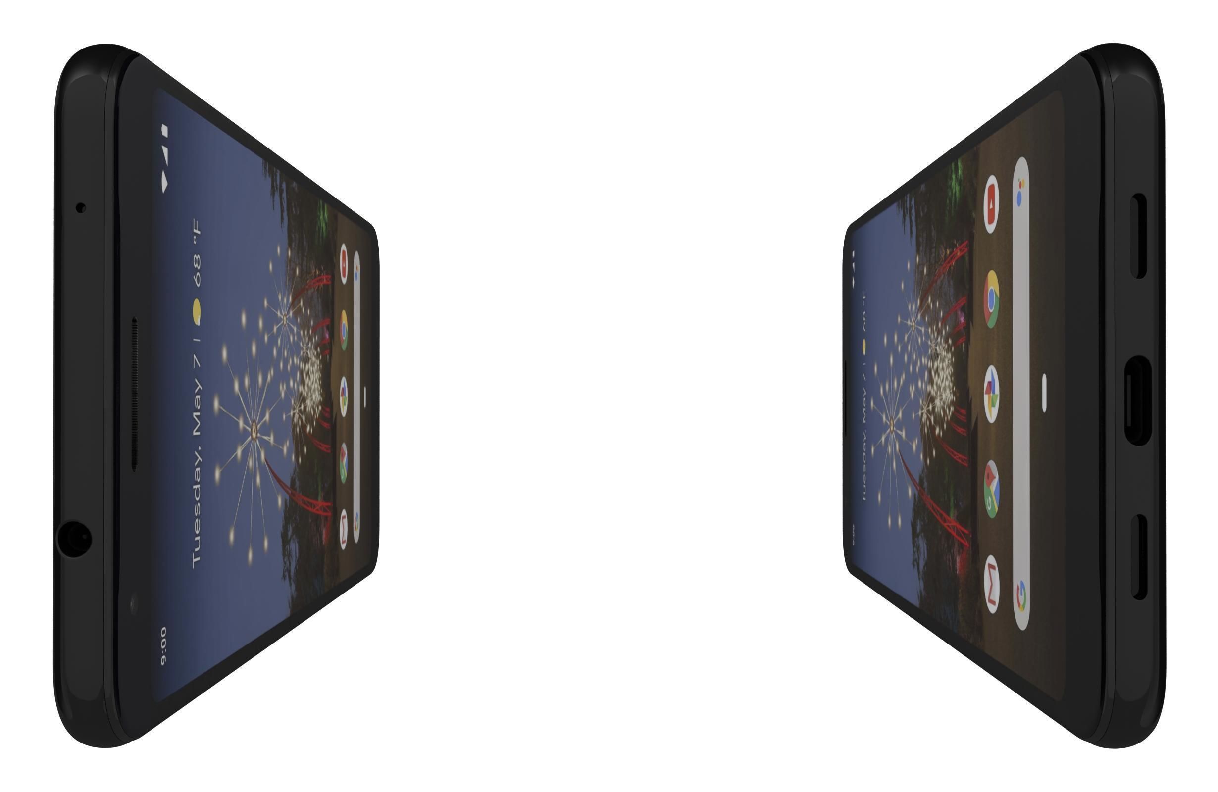 Google Pixel 3a Black 3D model_7