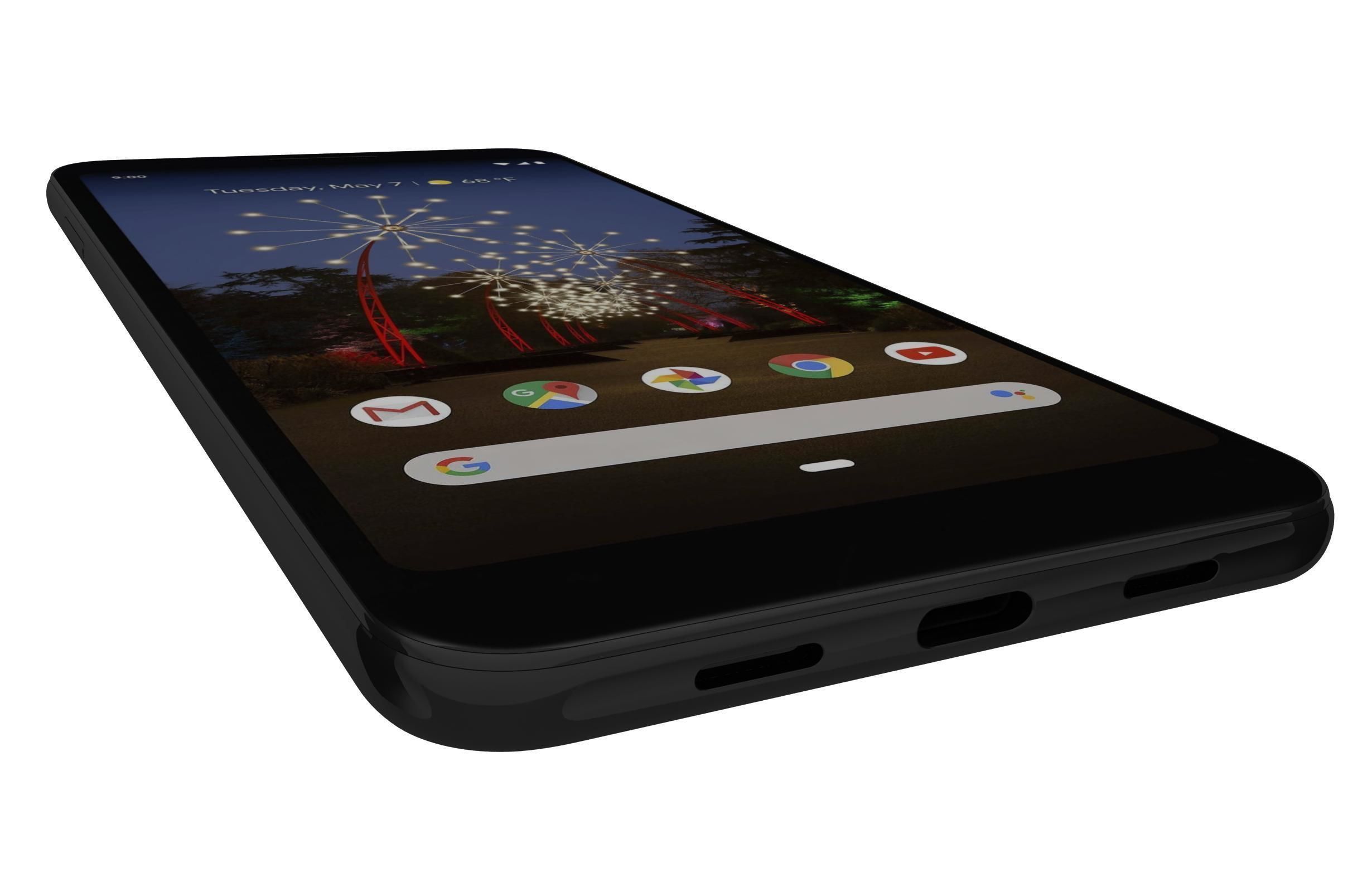 Google Pixel 3a Black 3D model_8