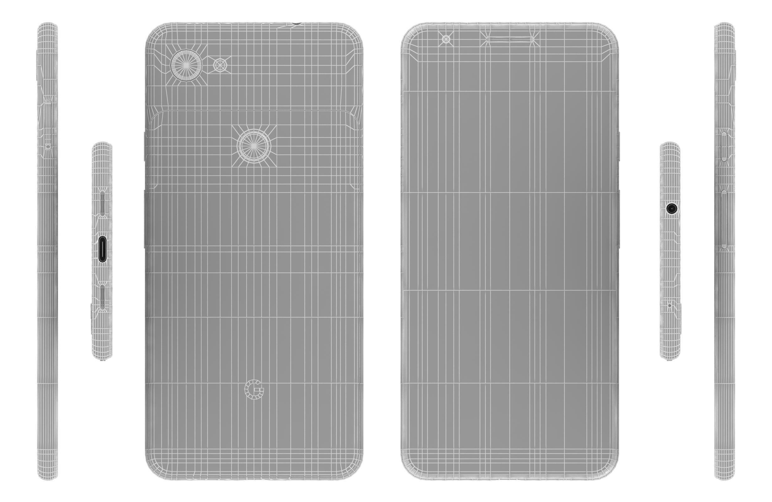 Google Pixel 3a Black 3D model_12