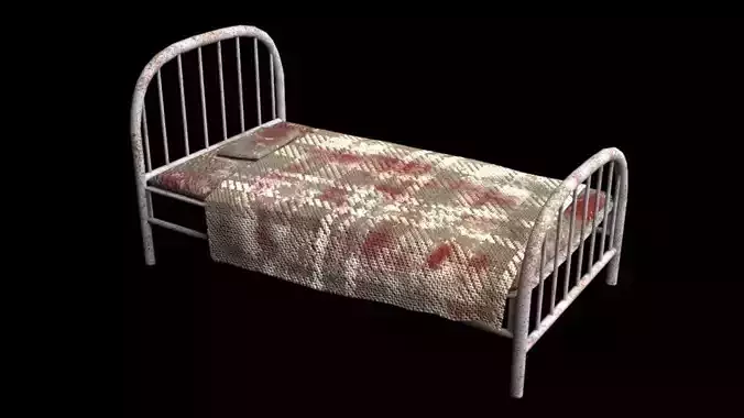 Dirty Bed Low-poly 3D model