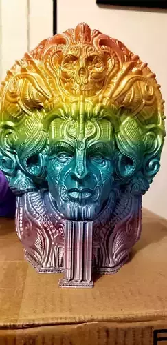 Cosmonaut rainbow colored statue 3D print model