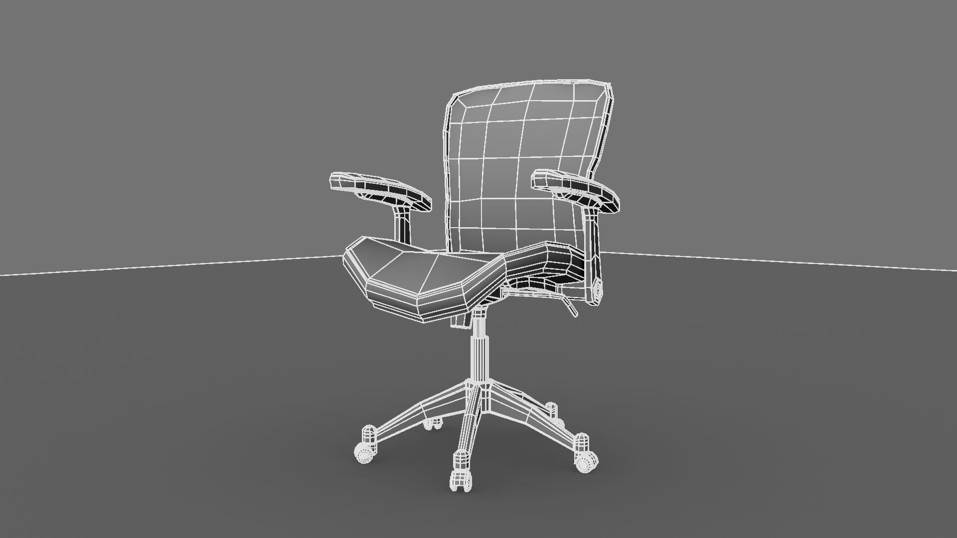 Chair with net 3D model_7