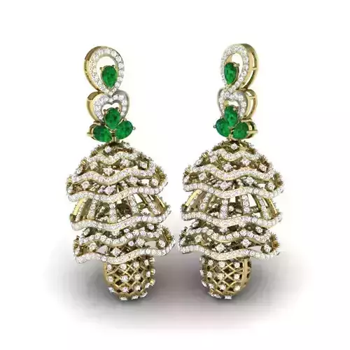 Women earrings 3dm detail 3D print model 3D print model