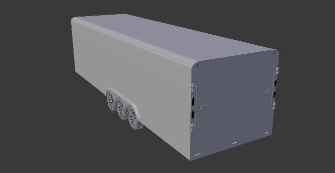 28 Foot Long Enclosed Car Trailer 3D model_1