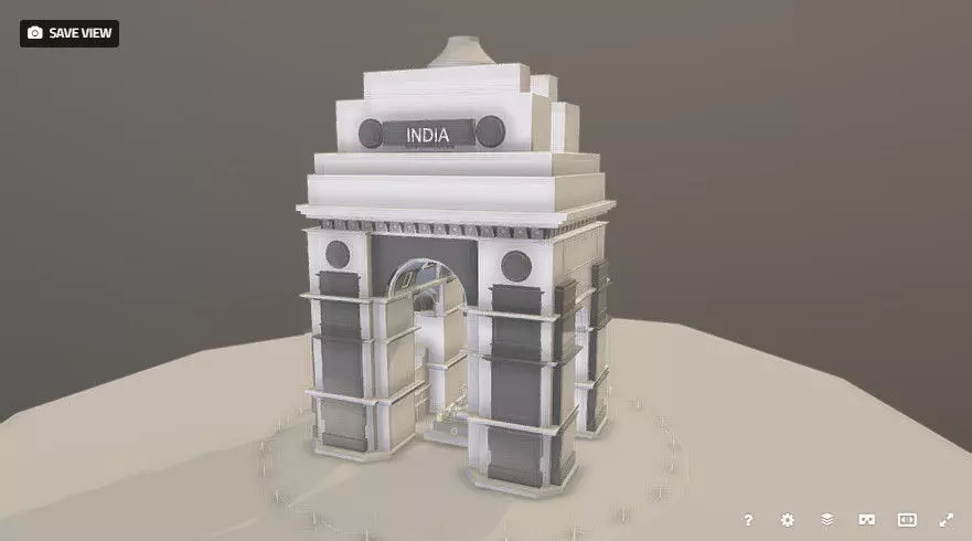 India Gate - VR Ready 3d Model 3D model_0