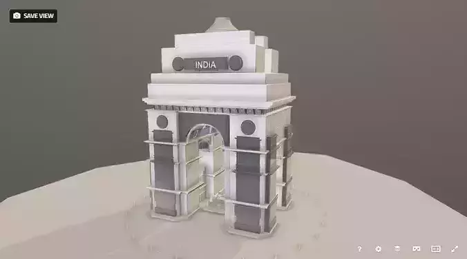 India Gate - VR Ready 3d Model 3D model
