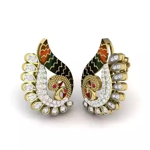 Women earrings 3dm detail 3D print model 3D print model