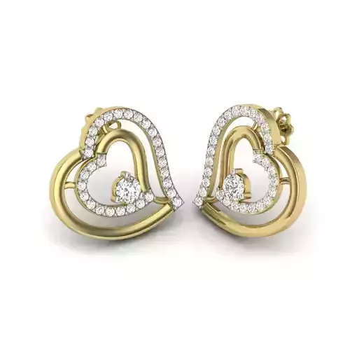 Women heart earrings 3dm detail 3D print model 3D print model
