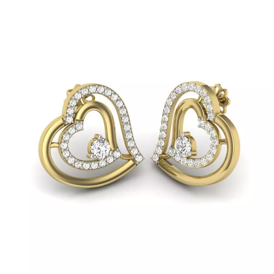 Women heart earrings 3dm detail 3D print model 3D print model_0