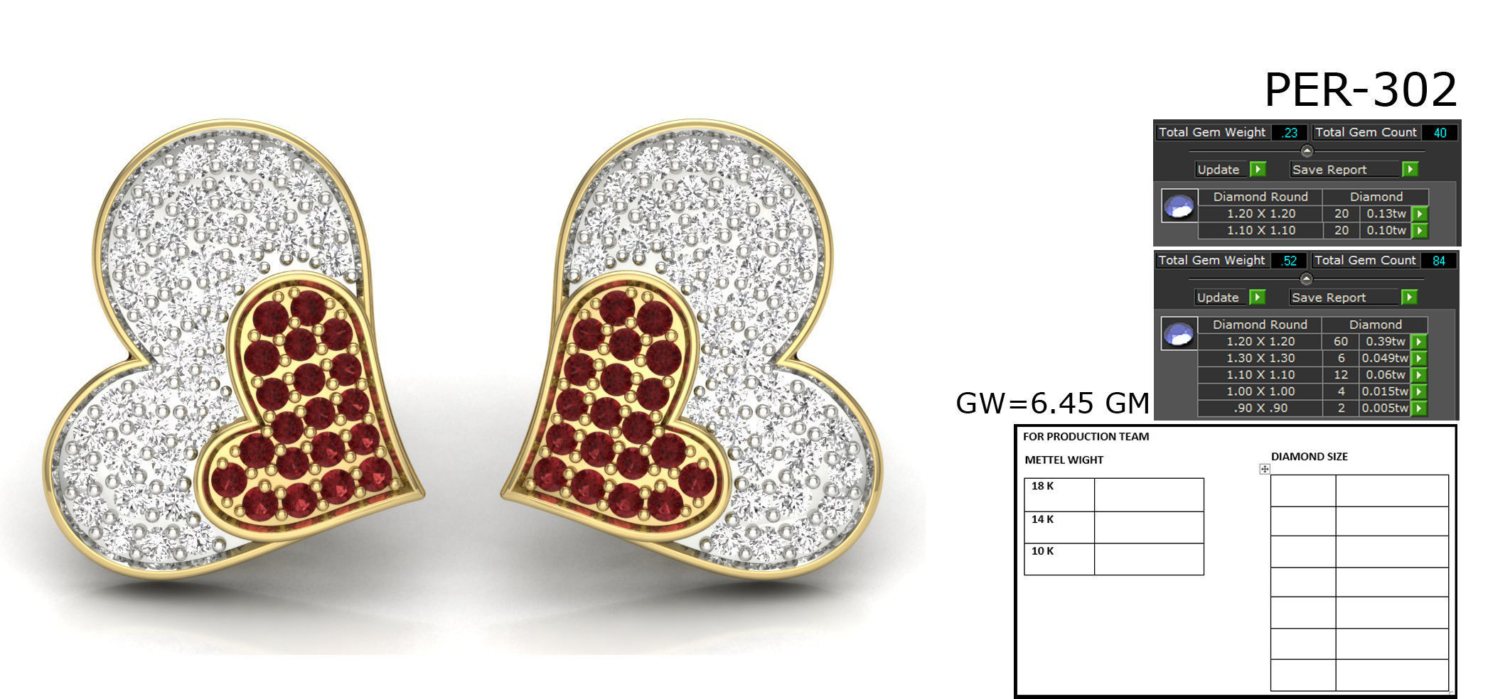 Women heart earrings 3dm detail 3D print model 3D print model_1