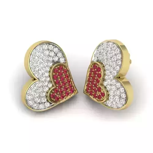 Women heart earrings 3dm detail 3D print model 3D print model