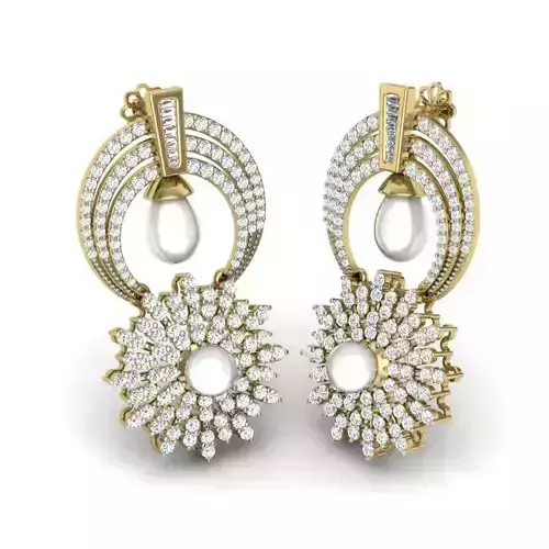 Women pearl earrings 3dm detail 3D print model