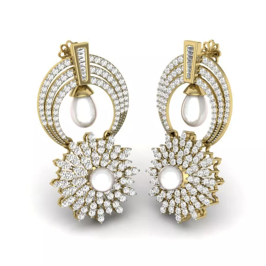 Women pearl earrings 3dm detail 3D print model 3D print model_0