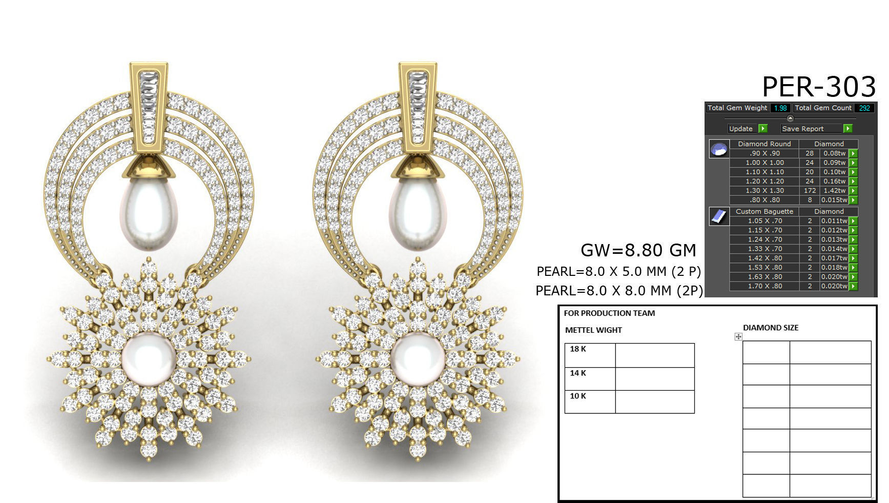 Women pearl earrings 3dm detail 3D print model 3D print model_1