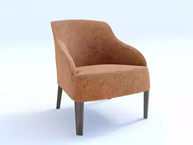 Chair model orange upholstered