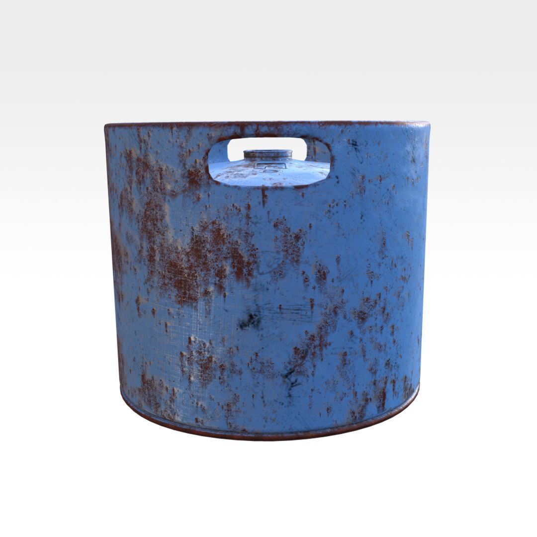 Steel Barrel - Type B Low-poly 3D model_2
