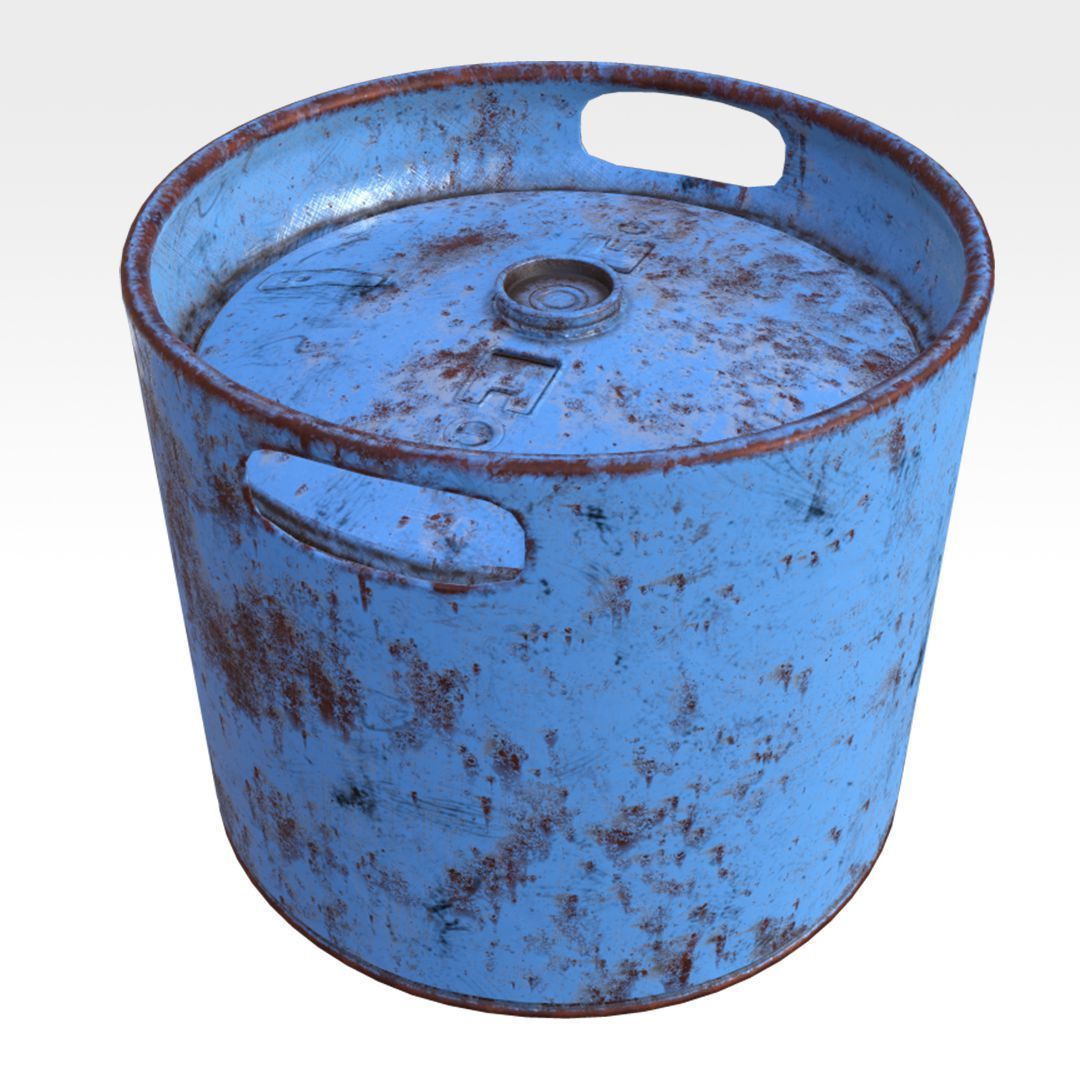 Steel Barrel - Type B Low-poly 3D model_7